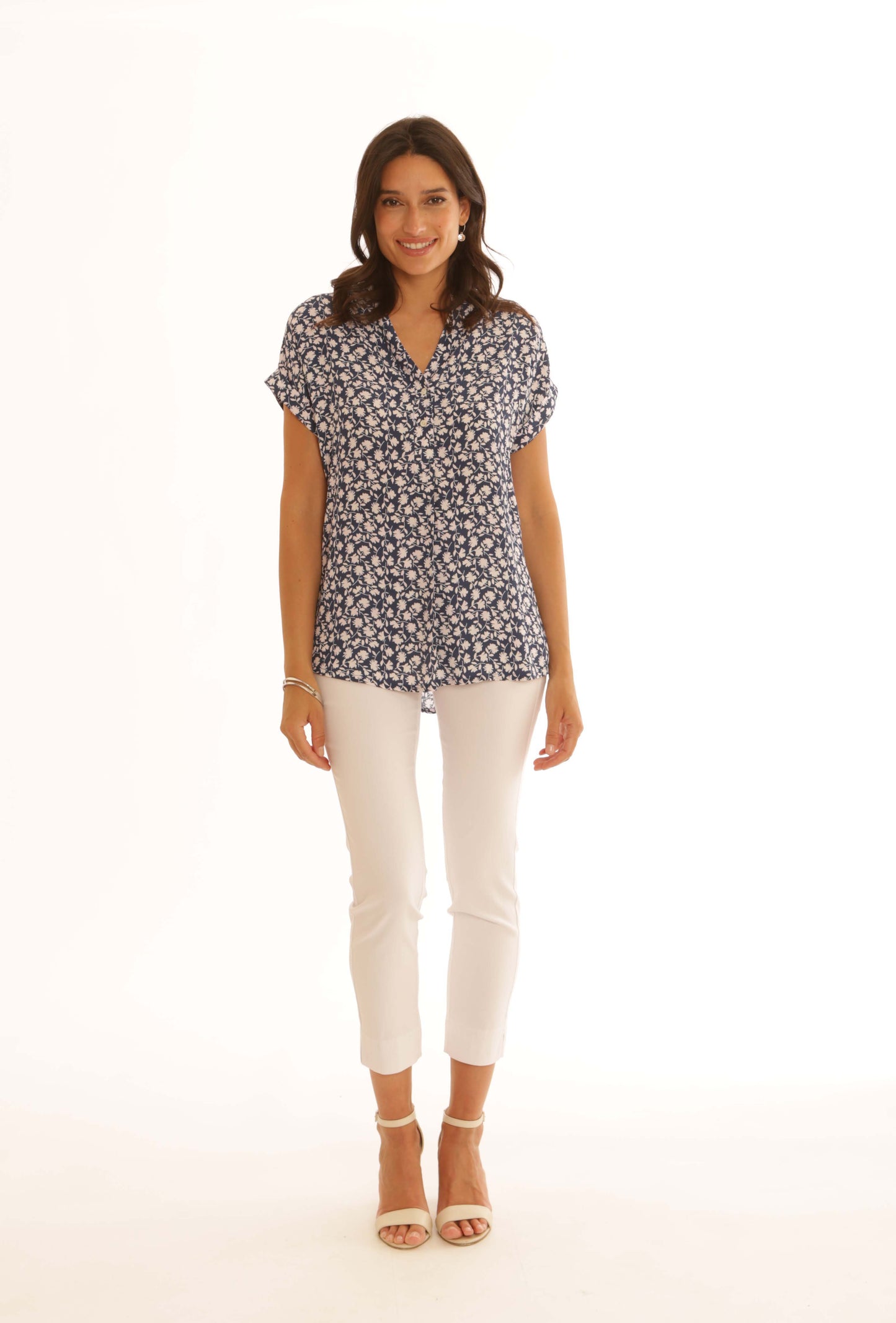 Ditsy blouse navy