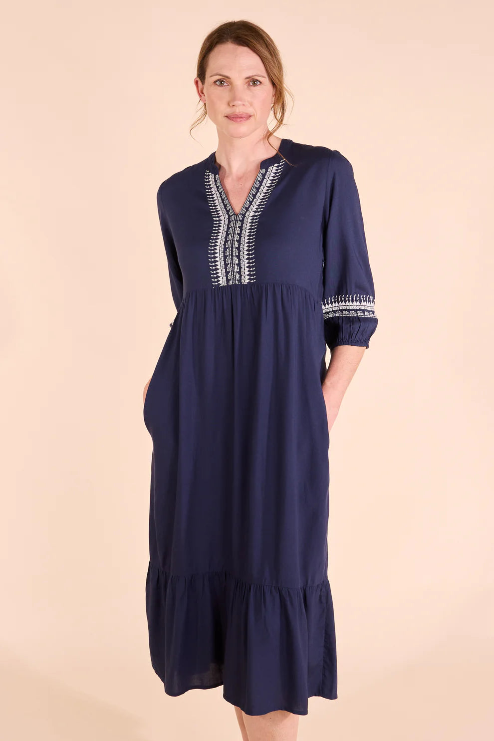 Embroidered Viscose Dress