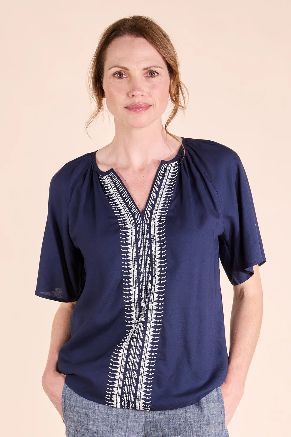 Embroidered Viscose Top*