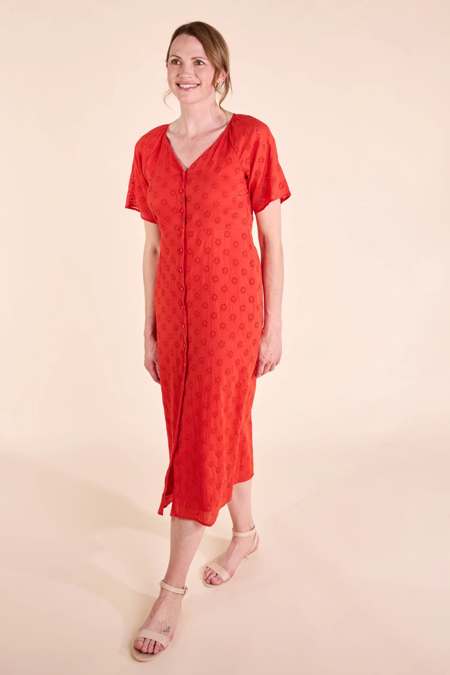Broderie Midi Dress