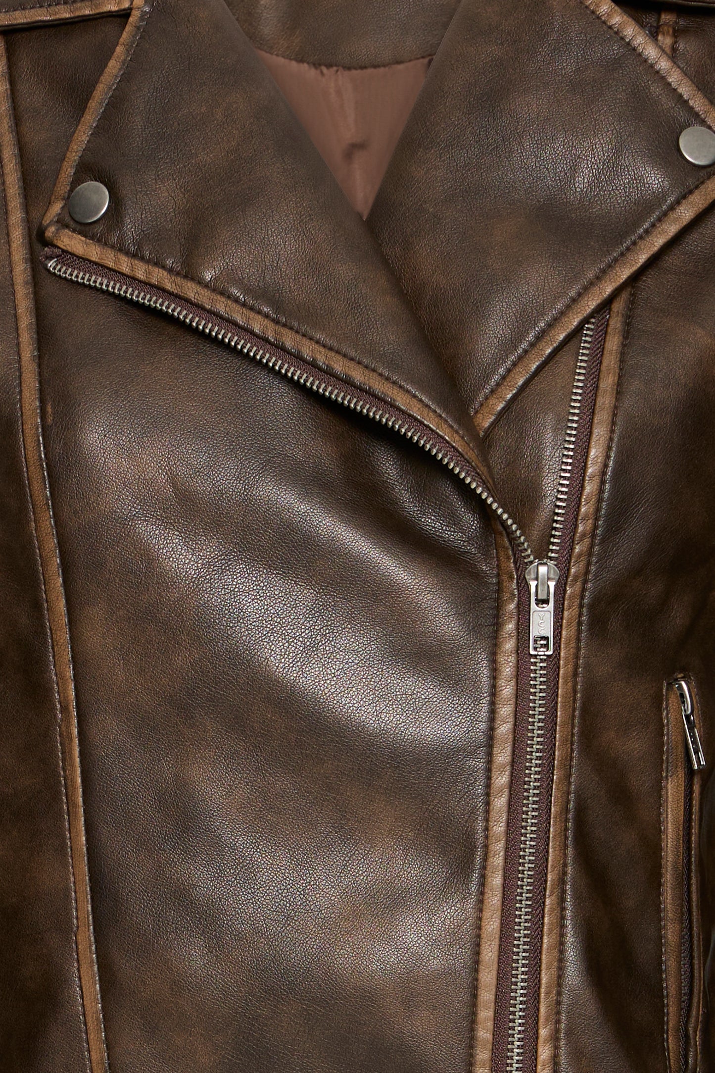 Frludia Brown Leather Look Jacket