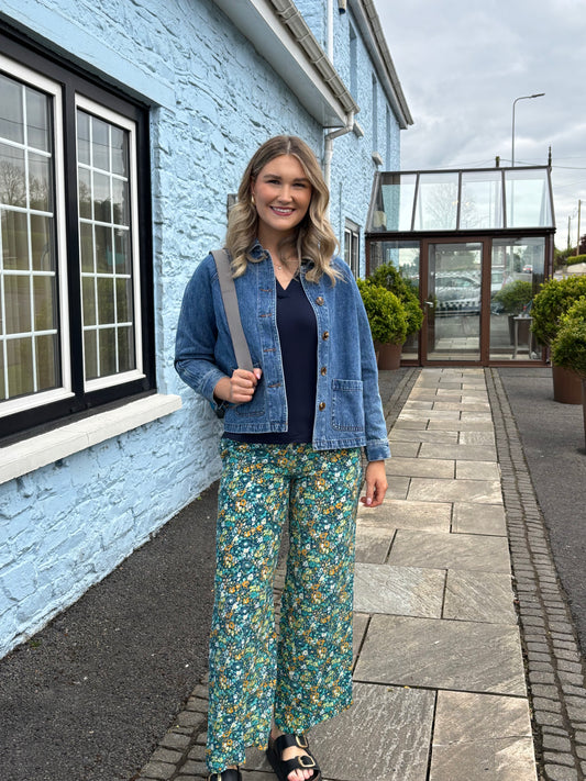Viscose Crepe Wide Leg Trousers