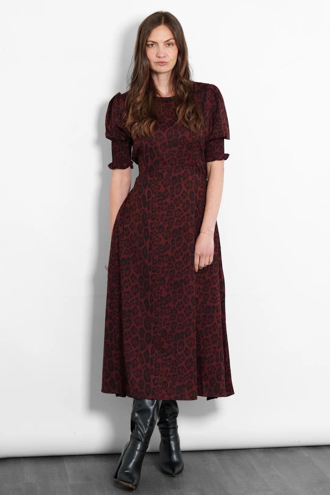 Hazel Tea Dress - leopard berry