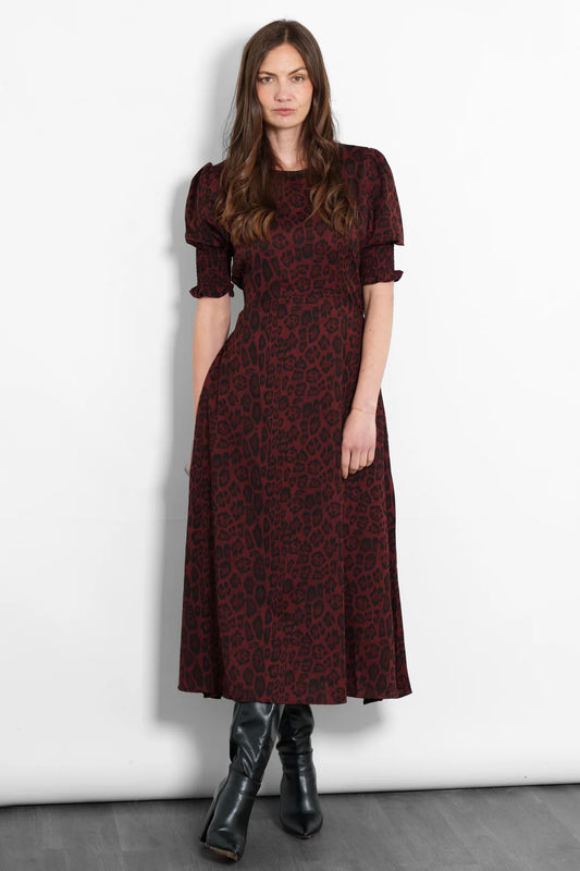 Hazel Tea Dress - leopard berry