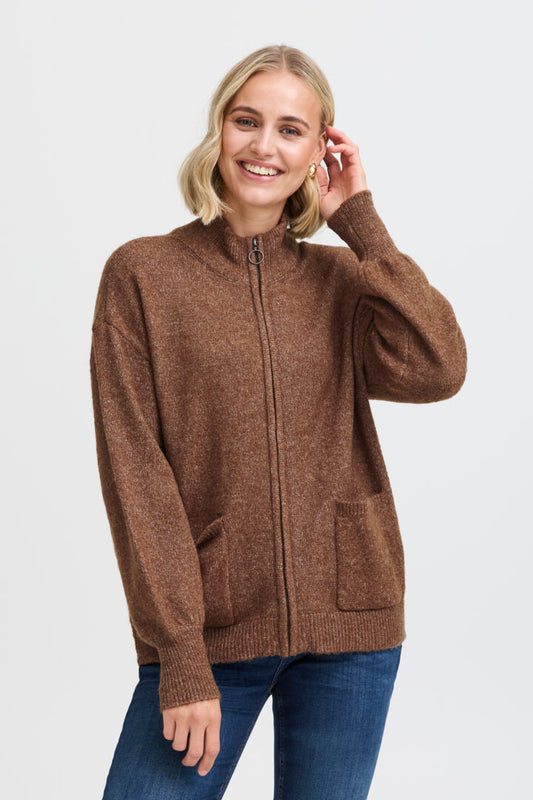 Frelvira Cardigan - Cocoa Melange
