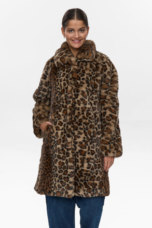 Nululla Coat - Leopard Faux Fur